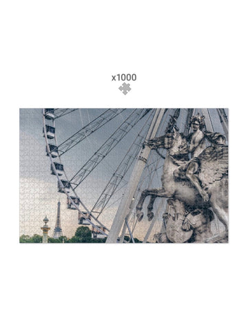 1000 Piece Puzzle in Rainy Ferris Wheel in Paris by Jessica Murray-Idlewild