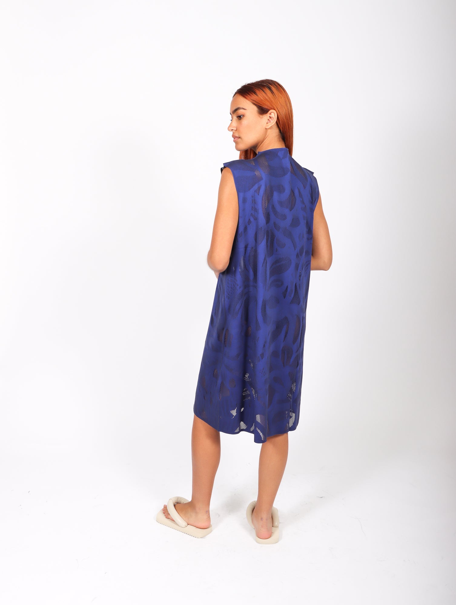 A-POC Bloom Dress in Navy by Pleats Please Issey Miyake – Idlewild