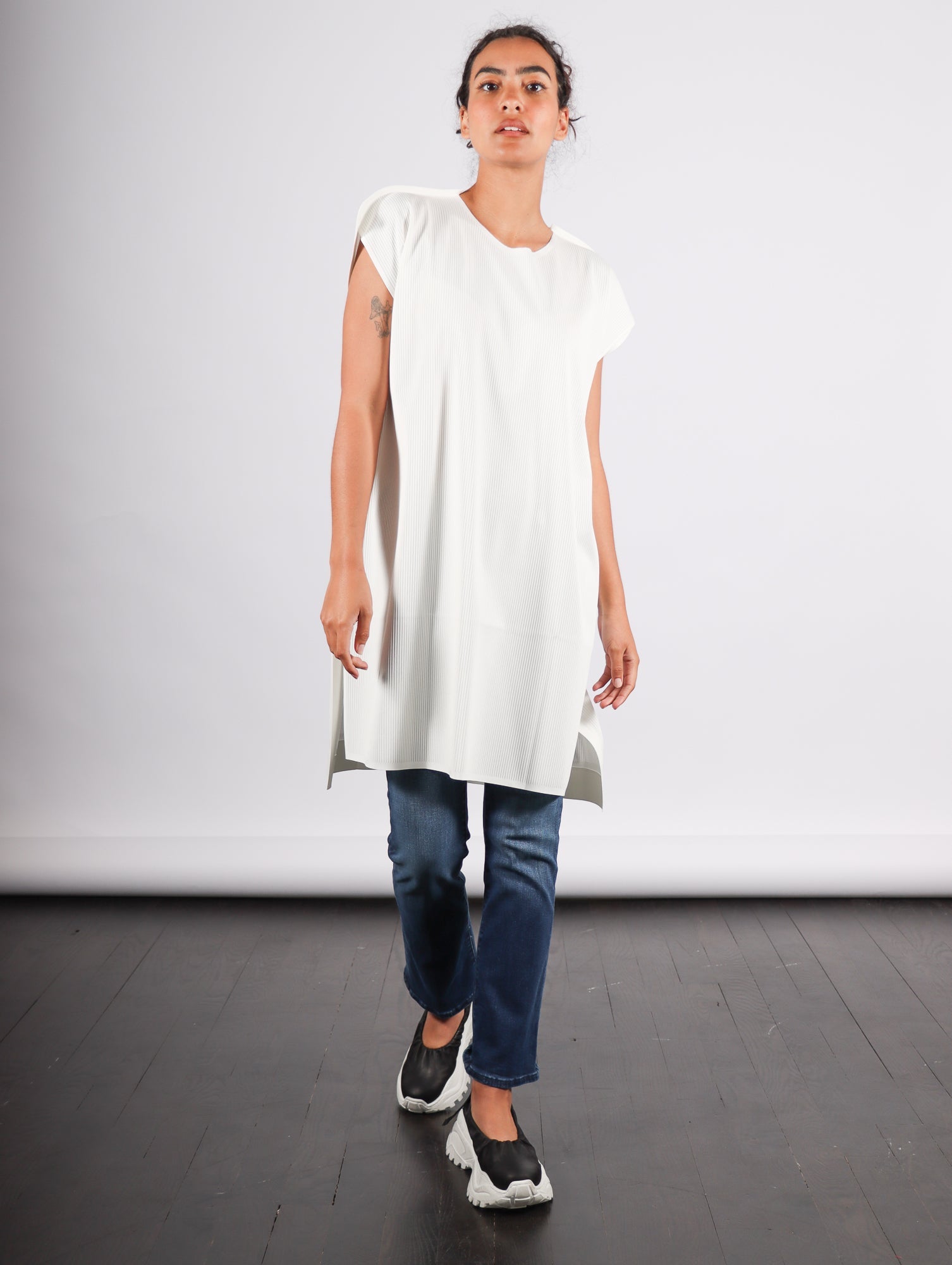 A-POC Form Tunic in Off White by Pleats Please Issey Miyake – Idlewild