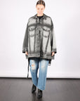 Belted Oversized Denim Jacket in Black Shadow Paint by Melitta Baumeister-Melitta Baumeister-Idlewild