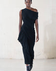 Asymmetrical Shirt in Black by Dawei-Tops-Dawei-Idlewild