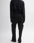 Compact Ultra Stretch Knit Sculpted Meir Pant in Black by Tibi-Bottoms-Tibi-Idlewild