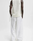 Deluxe Tube Yarn Sweater Tank Sweatshirt in White by Tibi-Tibi-Idlewild
