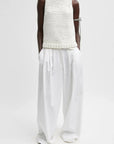 Deluxe Tube Yarn Sweater Tank Sweatshirt in White by Tibi-Tibi-Idlewild