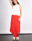 Italian Sporty Nylon Tie Skirt in Lava by Tibi-Tibi-Idlewild