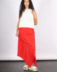 Italian Sporty Nylon Tie Skirt in Lava by Tibi-Tibi-Idlewild