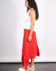 Italian Sporty Nylon Tie Skirt in Lava by Tibi-Tibi-Idlewild