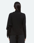 Scarf Long Sleeve Top in Black by Helmut Lang-Tops-Helmut Lang-Idlewild