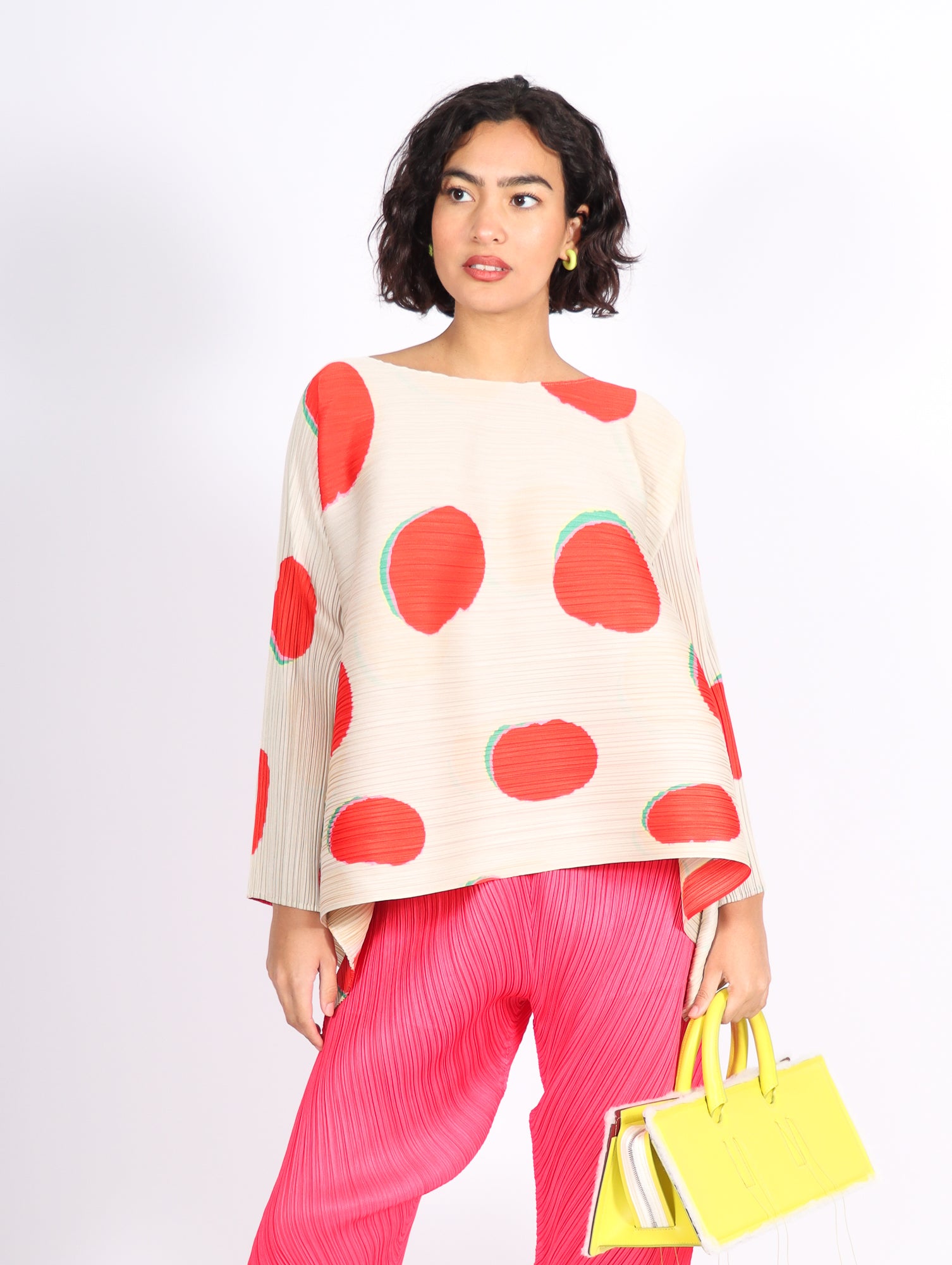 Bean Dots Top in Red by Pleats Please Issey Miyake – Idlewild