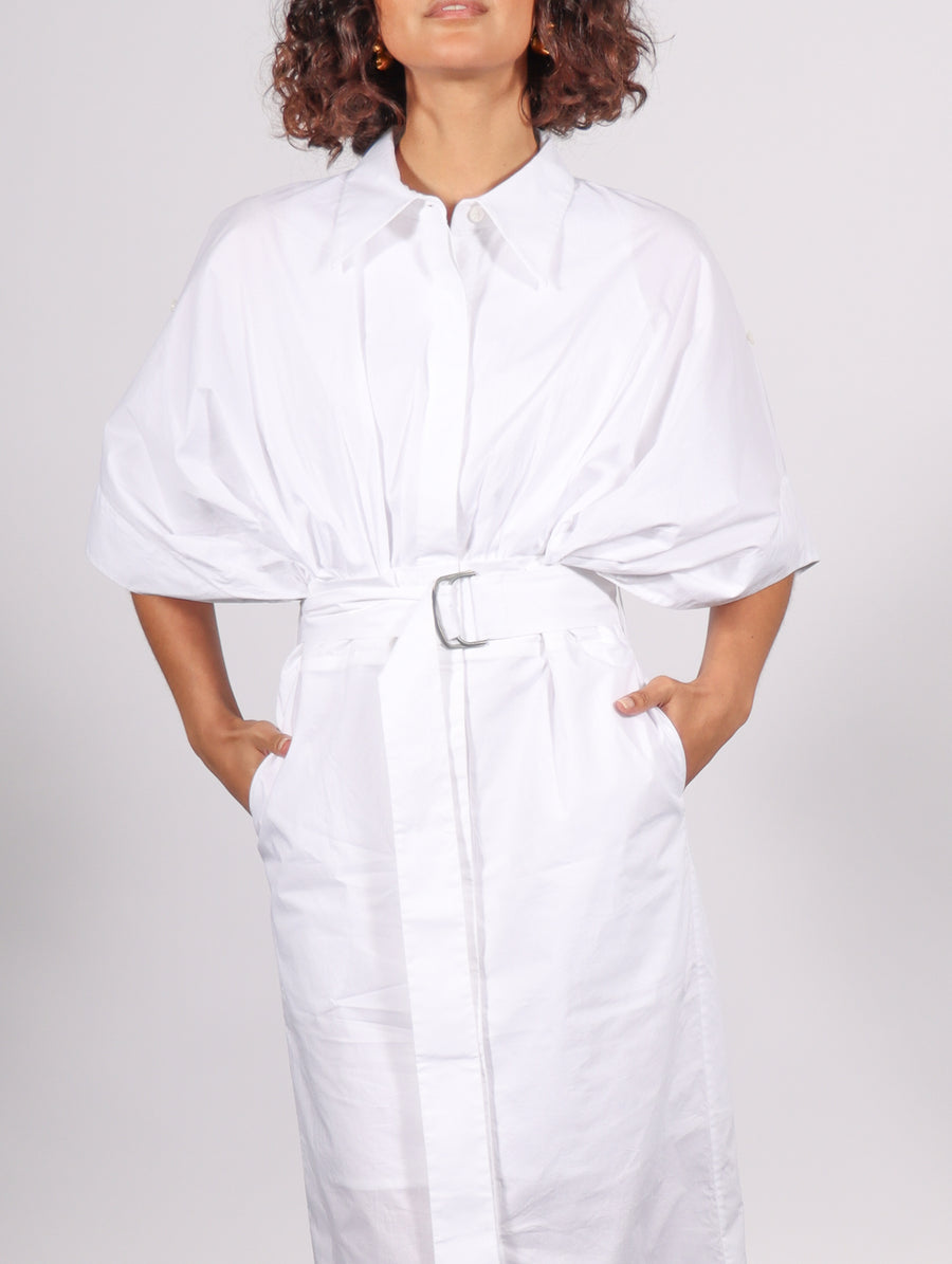 Shirt Dress in White by Dawei-Idlewild