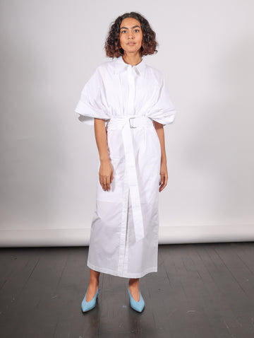 Shirt Dress in White by Dawei-Idlewild