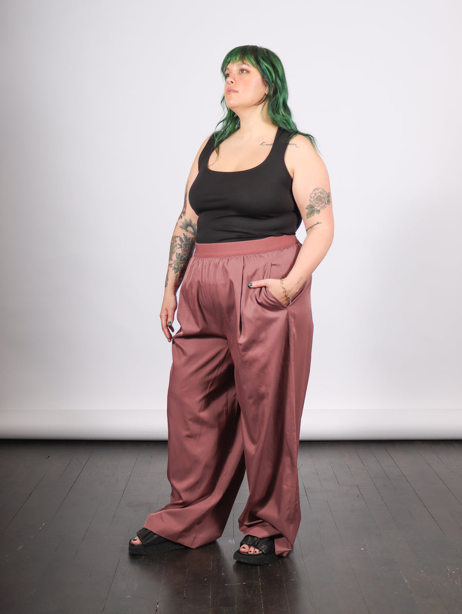 Drapey Suiting Marit Pull On Pants in Cinnamon by Tibi-Idlewild