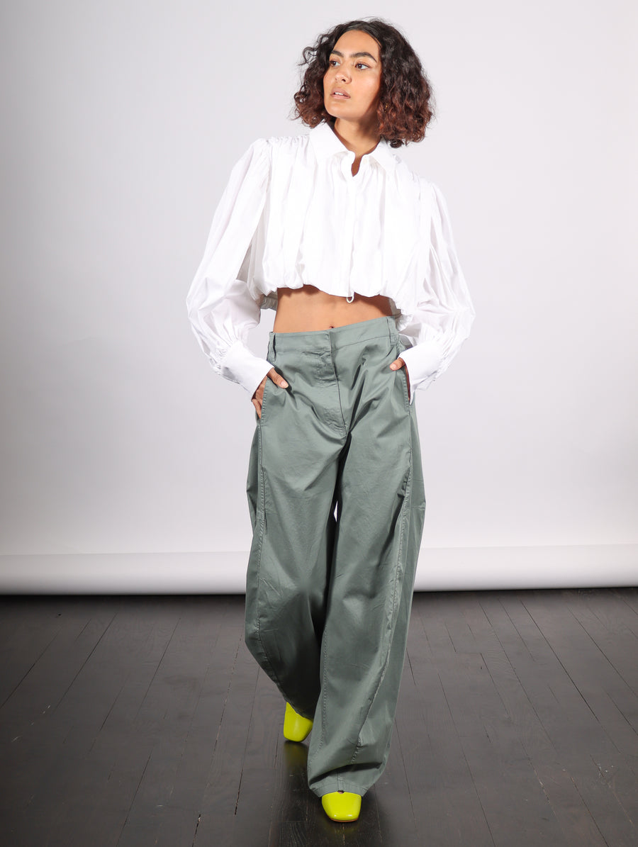 Cropped Button Down in White by Dawei-Idlewild