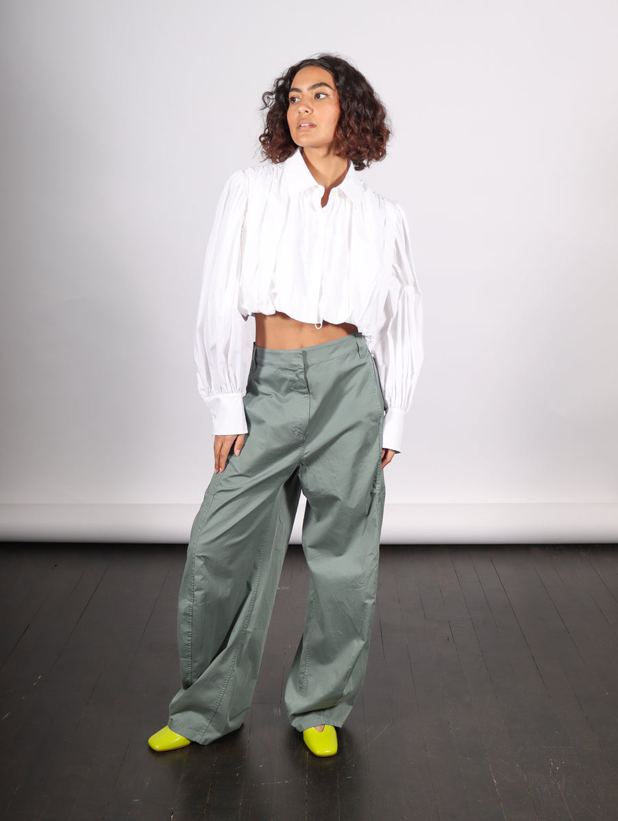 Cropped Button Down in White by Dawei-Idlewild
