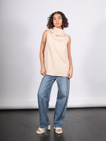 Marcy Sleeveless Top in Light Beige by Marcella