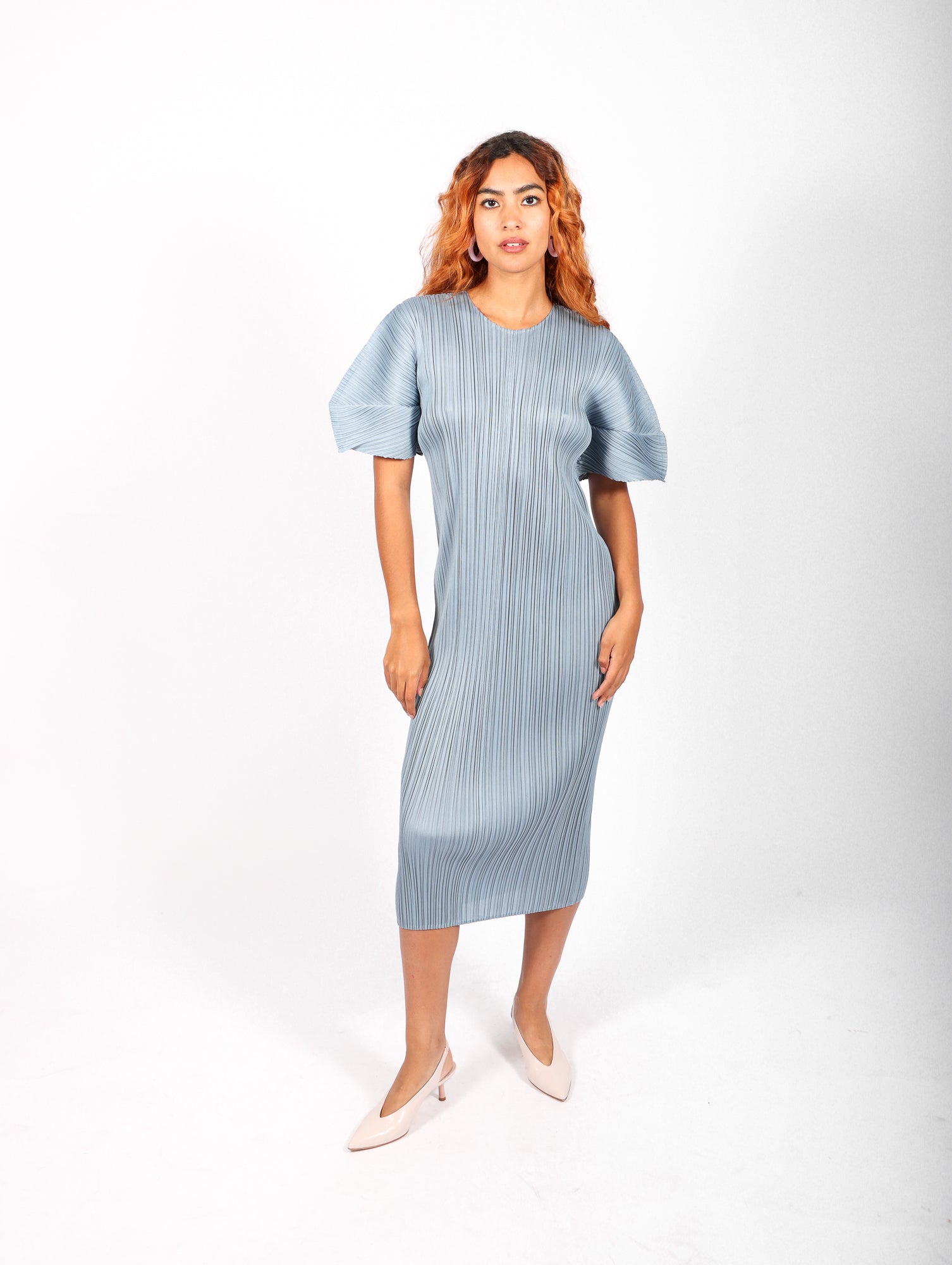 Monthly Colors August Dress in Cool Gray by Pleats Please Issey