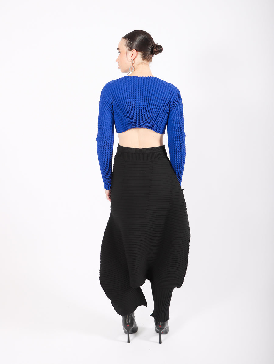 Spongy Cropped Top in Blue by Issey Miyake-Idlewild