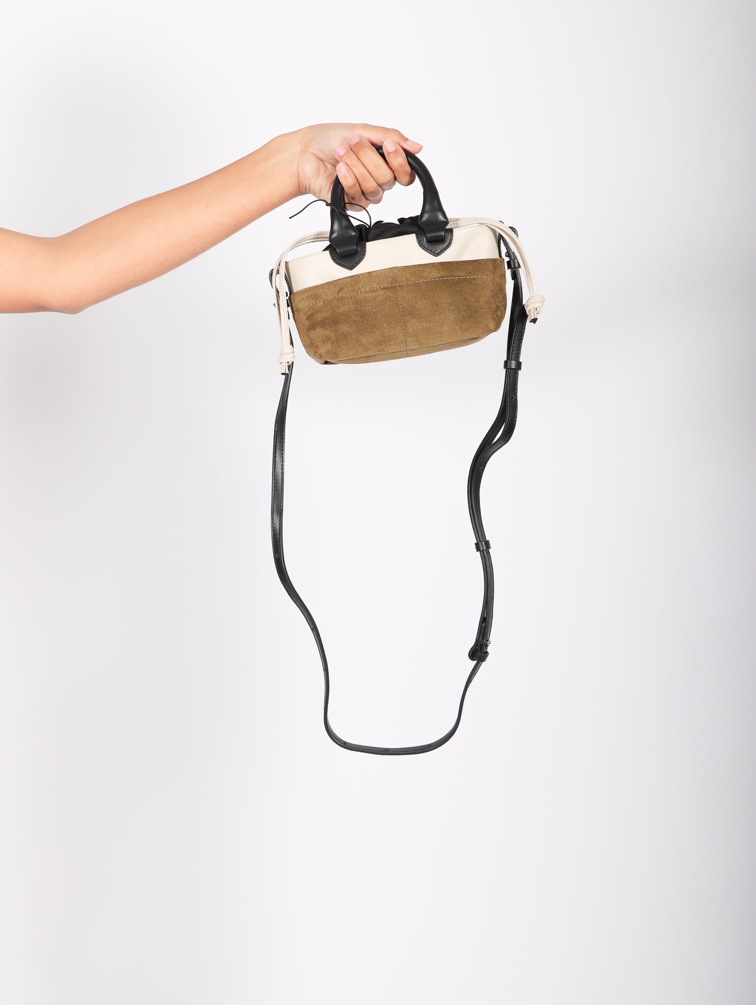 Micro Cabas Bag in Khaki Suede by 10.03.53 – Idlewild