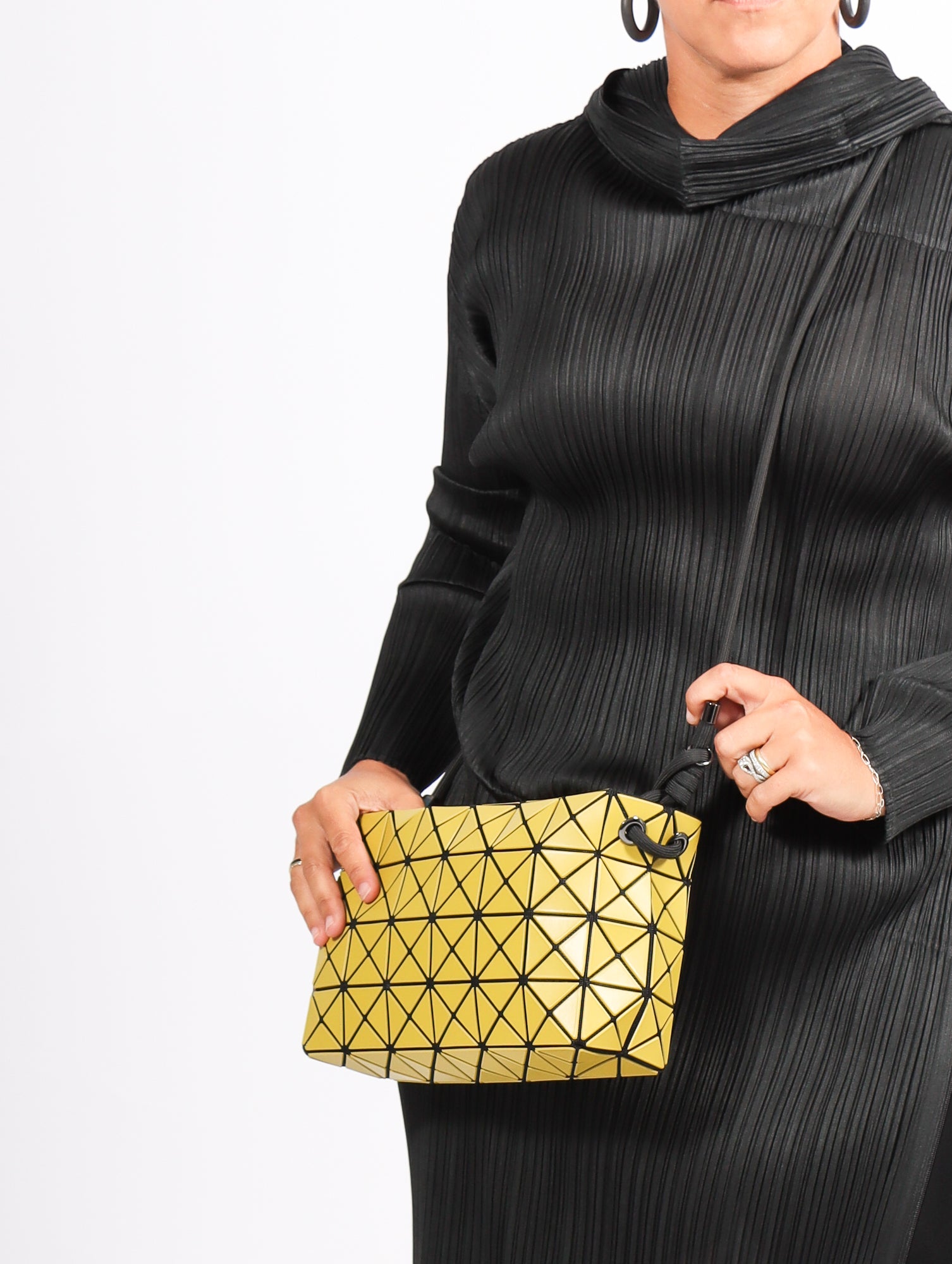 Loop Matte Shoulder Bag in Yellow by Bao Bao Issey Miyake