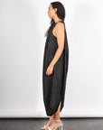 Italian Sporty Nylon Pleated Jalousie Dress in Black by Tibi-Tibi-Idlewild