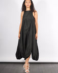 Italian Sporty Nylon Pleated Jalousie Dress in Black by Tibi-Tibi-Idlewild