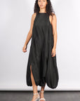 Italian Sporty Nylon Pleated Jalousie Dress in Black by Tibi-Tibi-Idlewild