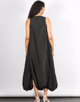 Italian Sporty Nylon Pleated Jalousie Dress in Black by Tibi-Tibi-Idlewild