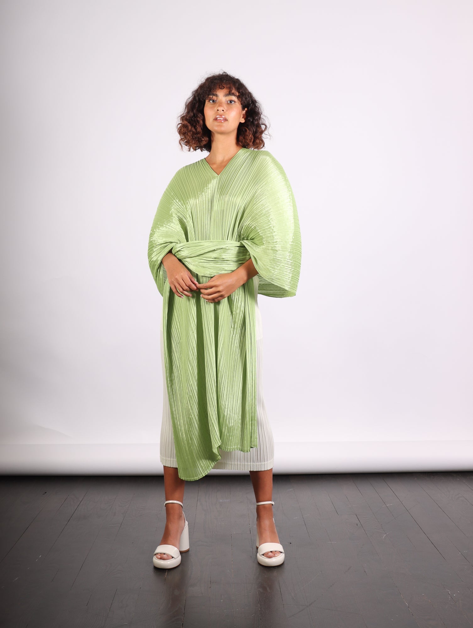 Madame T Stole in Pale Green by Pleats Please Issey Miyake – Idlewild