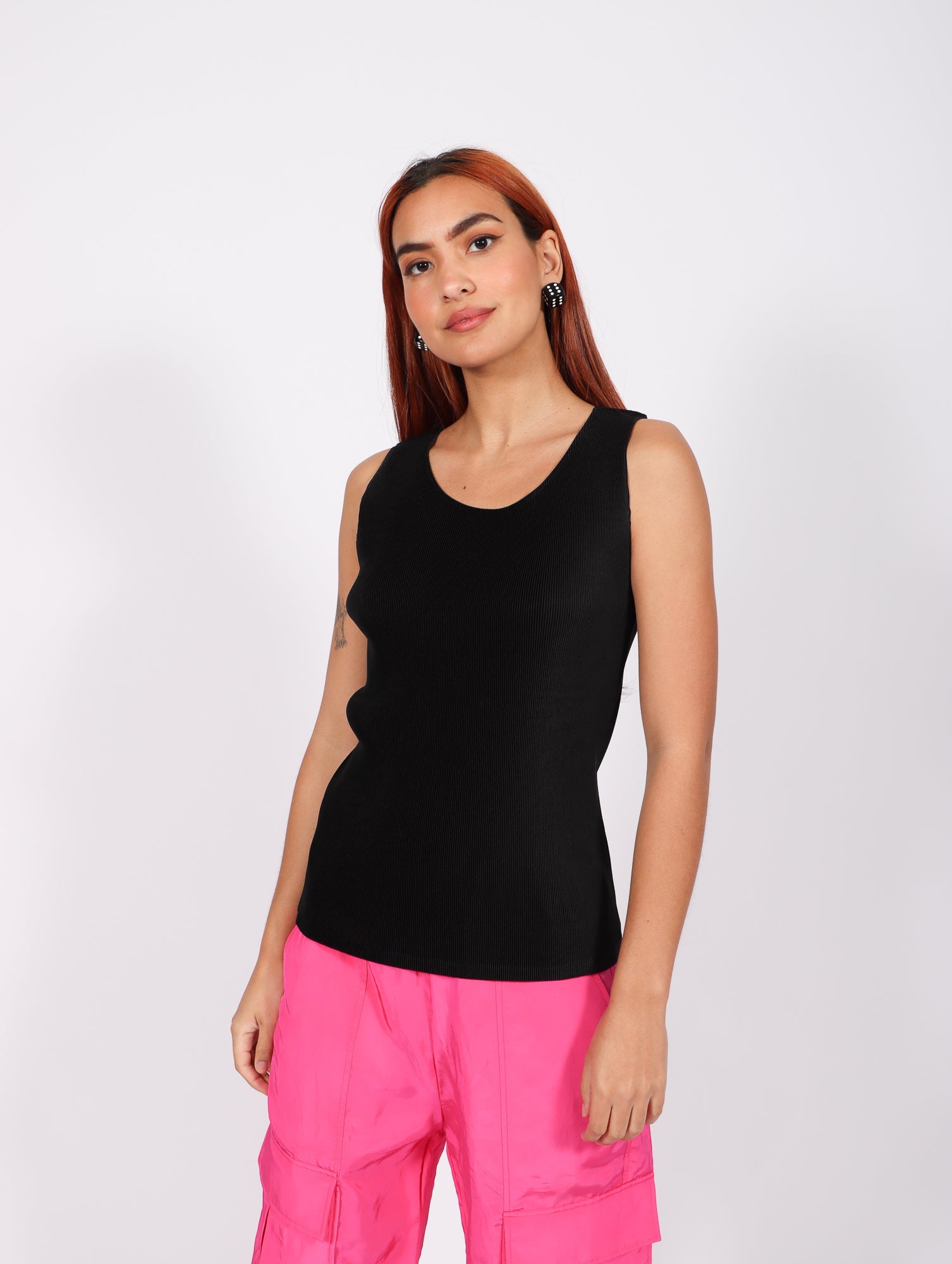 Mist Basics Tank Top in Black by Pleats Please Issey Miyake – Idlewild