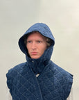 Quilted Snap Hood in Navy by Utility Canvas-Utility Canvas-Idlewild