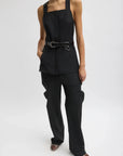 Recycled Tropical Wool Overall Top in Black by Tibi-Tops-Tibi-Idlewild