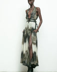 Rhine Dress in Black/Moss/Beige by Nicholas K-Dresses-Nicholas K-Idlewild