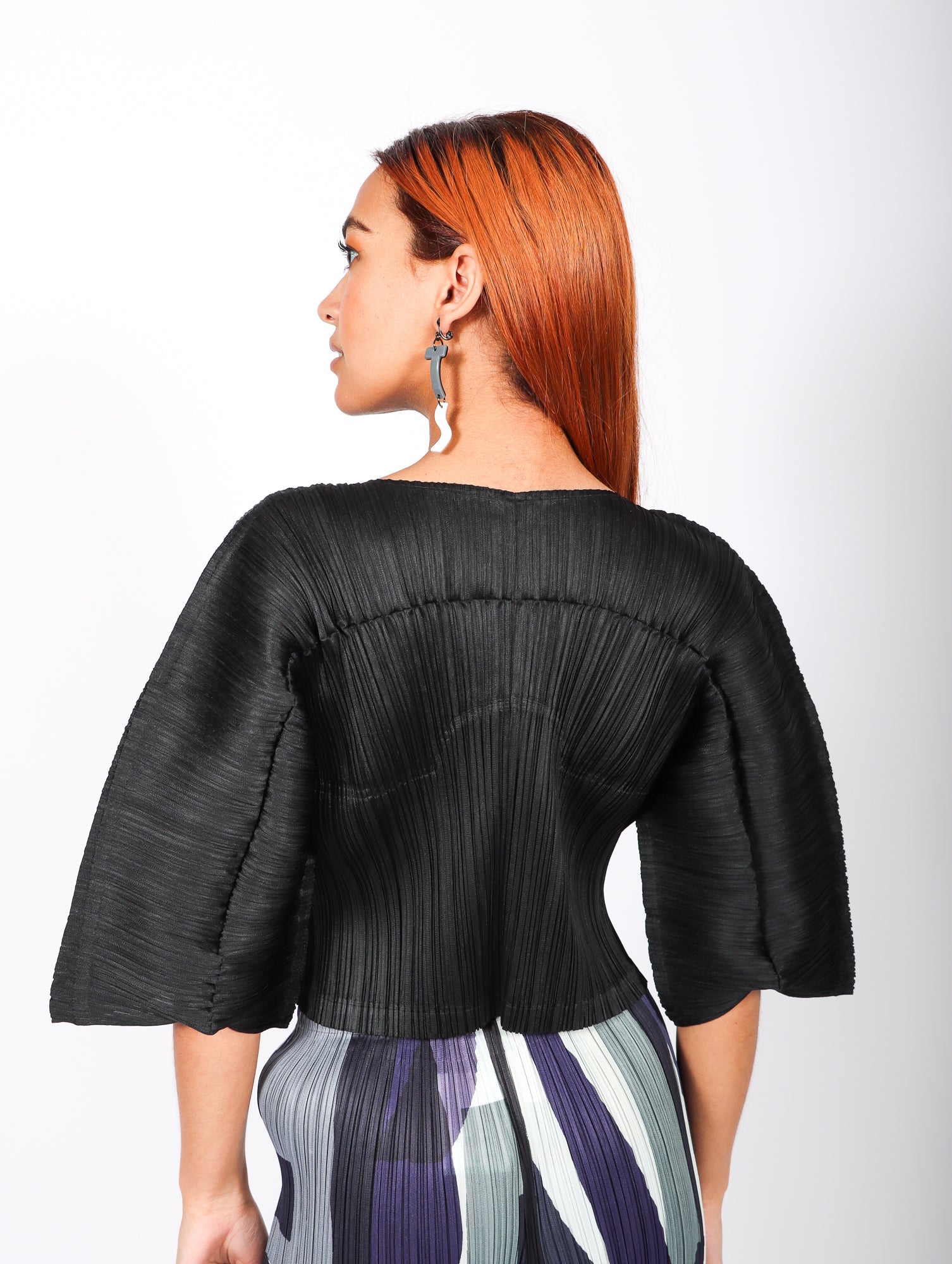 Route Top in Black by Pleats Please Issey Miyake