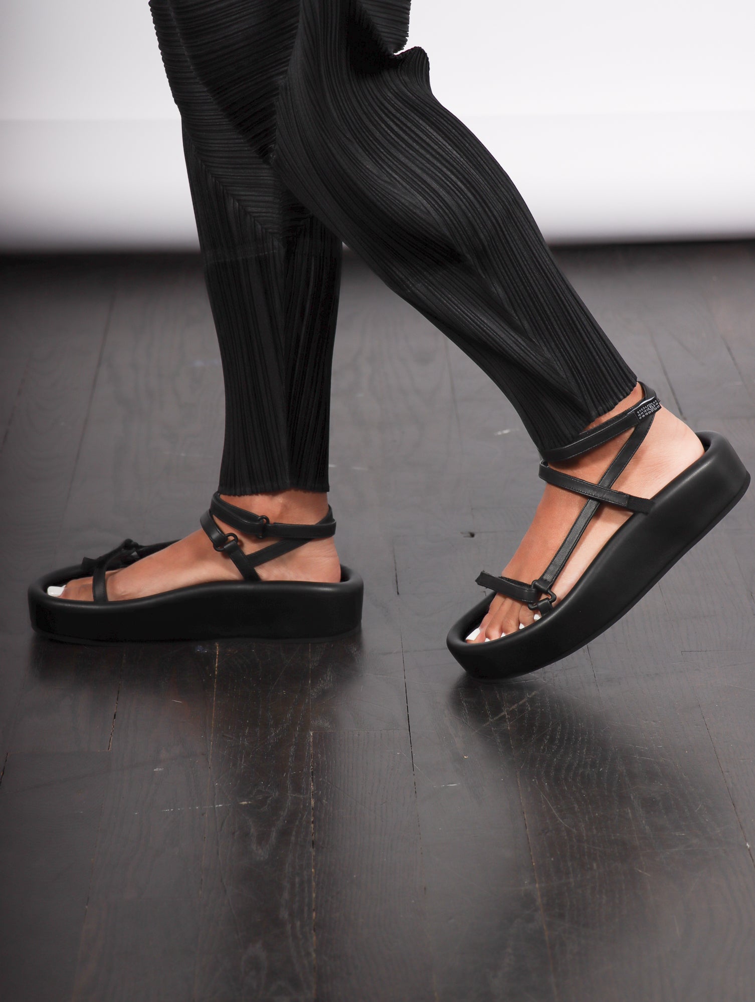 Sandal in Black by MM6 Maison Margiela