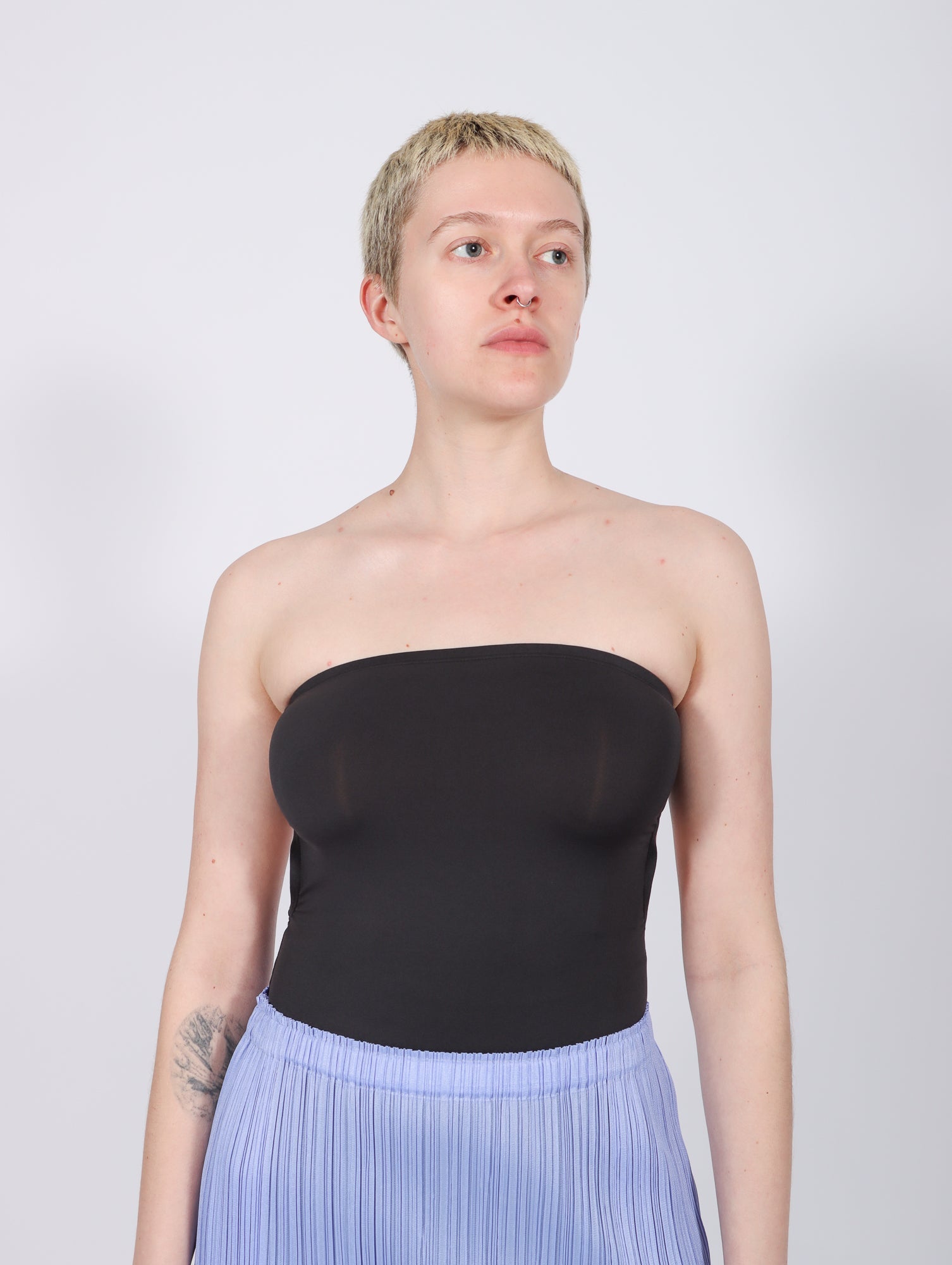 Skin Tube Top in Black by Issey Miyake