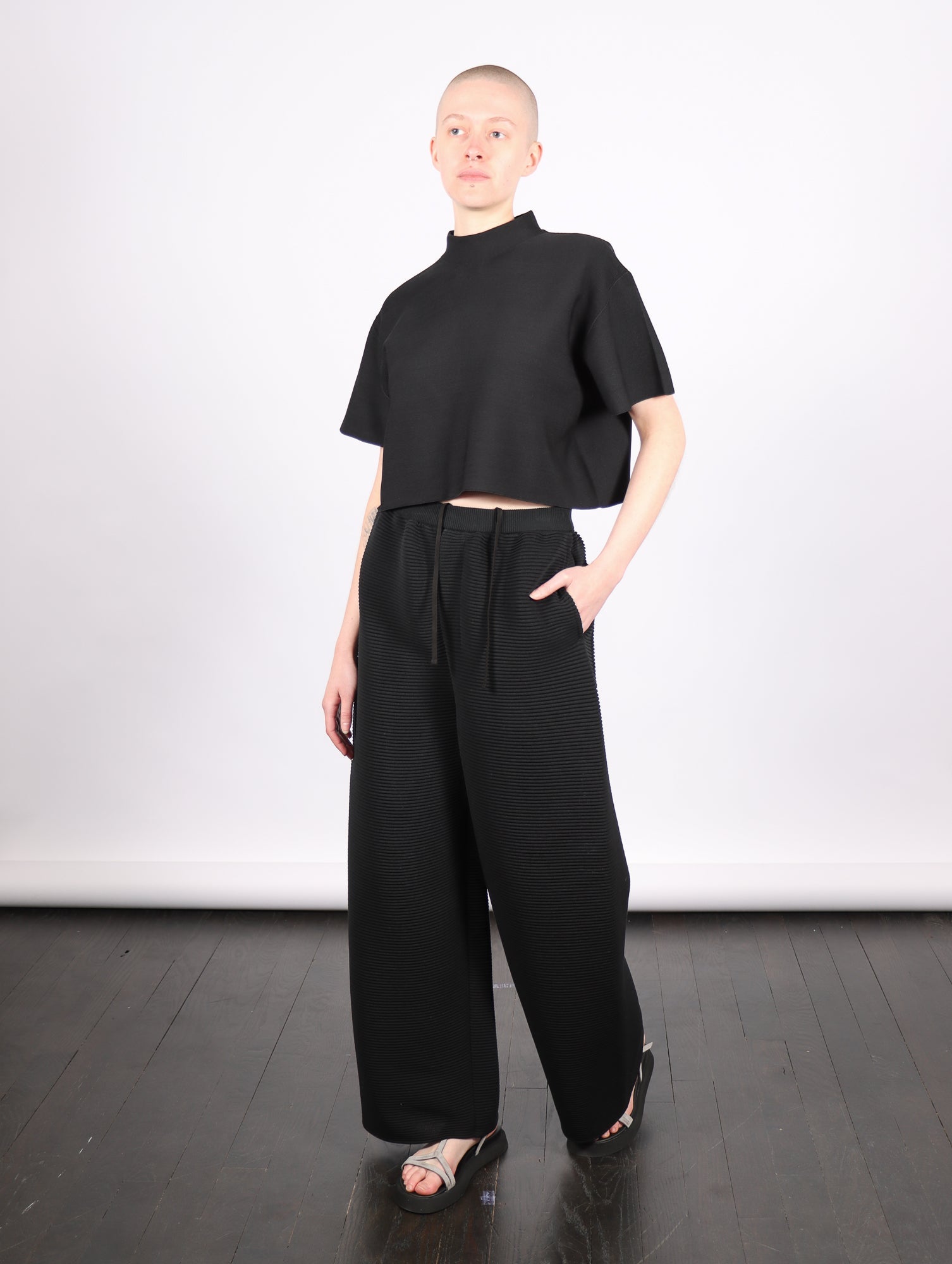 Stratum Wide Straight Pants in Black by CFCL – Idlewild