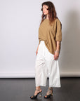Wide and Short Trousers TC in Milk by Album Di Famiglia-Bottoms-Album Di Famiglia-Idlewild