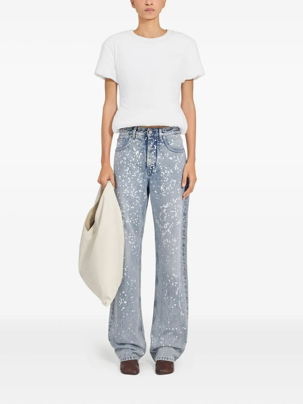 5 Pocket Jean with White Dots in Light Wash Denim by MM6 Maison Margiela-Bottoms-MM6-Idlewild