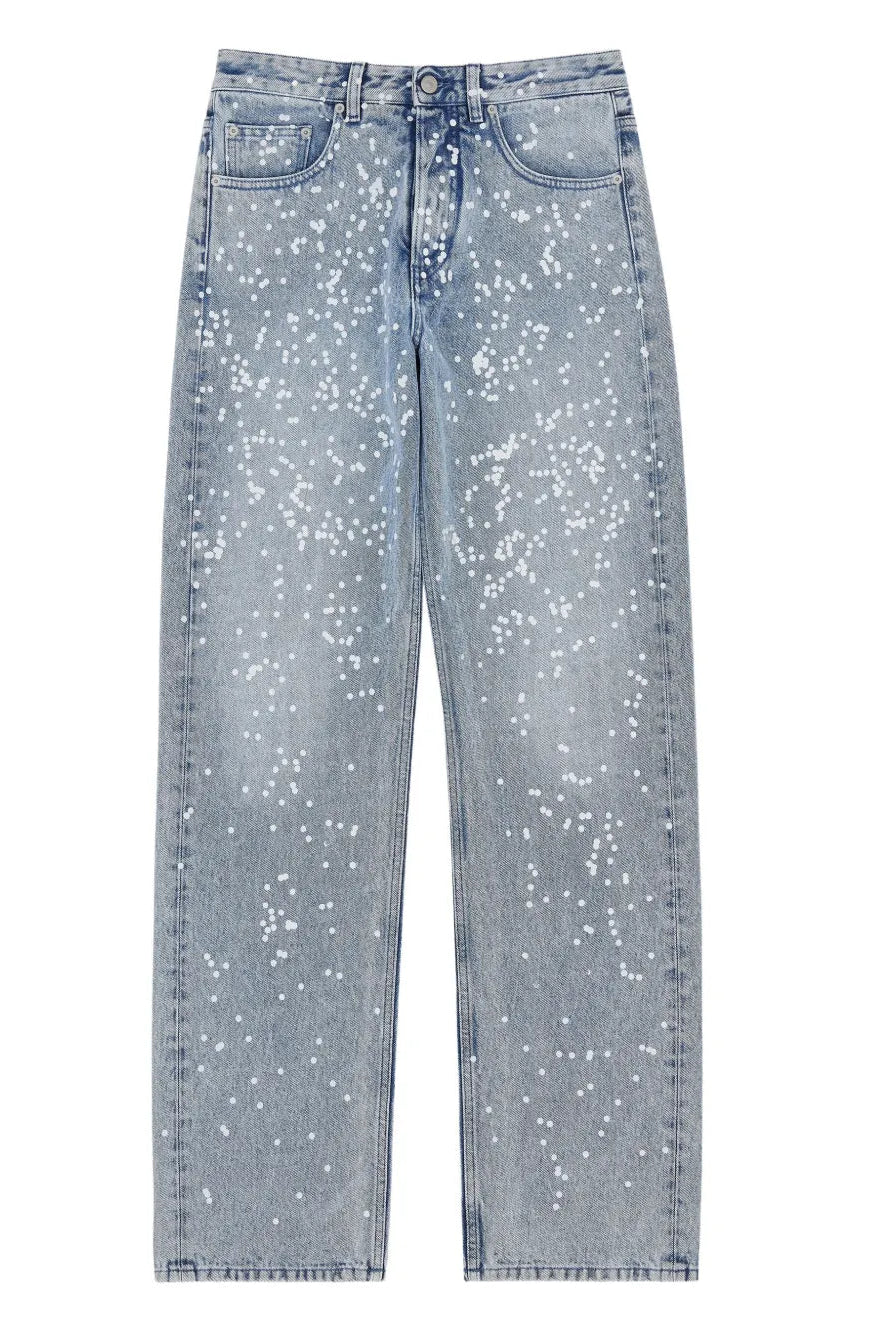 5 Pocket Jean with White Dots in Light Wash Denim by MM6 Maison Margiela-Bottoms-MM6-Idlewild