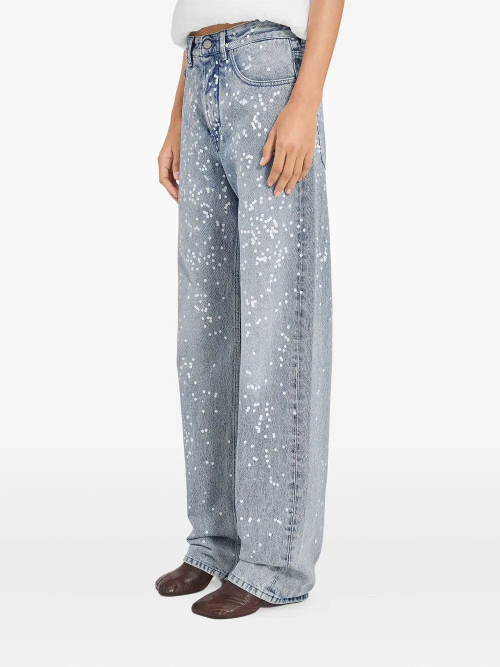 5 Pocket Jean with White Dots in Light Wash Denim by MM6 Maison Margiela-Bottoms-MM6-Idlewild