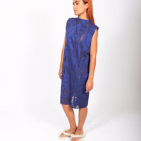 A-POC Bloom Dress in Navy by Pleats Please Issey Miyake