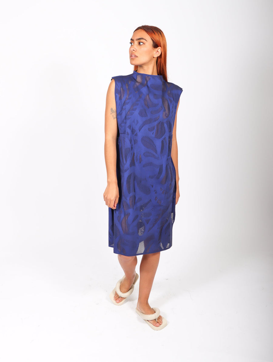 A-POC Bloom Dress in Navy by Pleats Please Issey Miyake