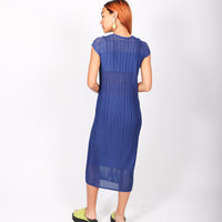 A-POC Lagoon Dress in Blue by Pleats Please Issey Miyake