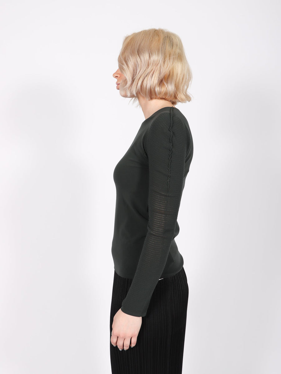 A-POC Skin Top in Green Charcoal by Pleats Please Issey Miyake