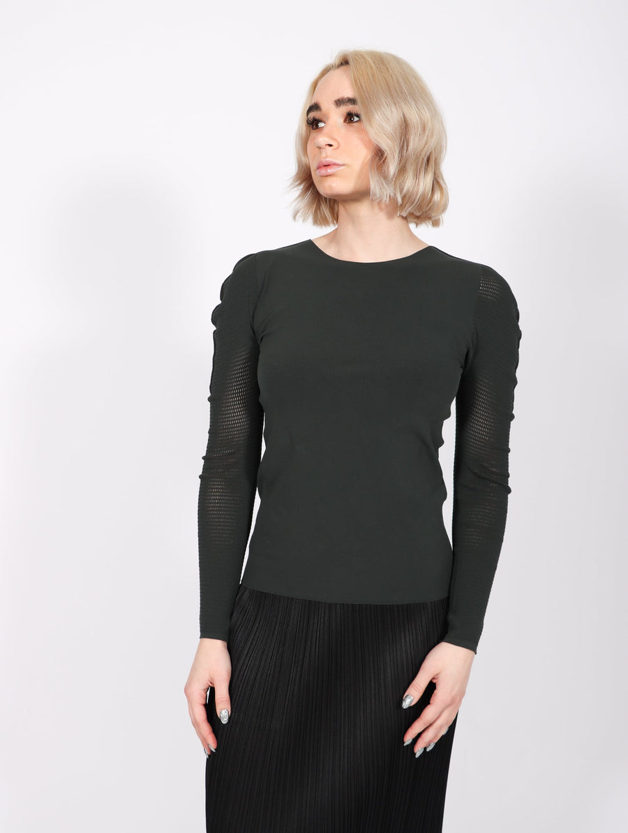 A-POC Skin Top in Green Charcoal by Pleats Please Issey Miyake