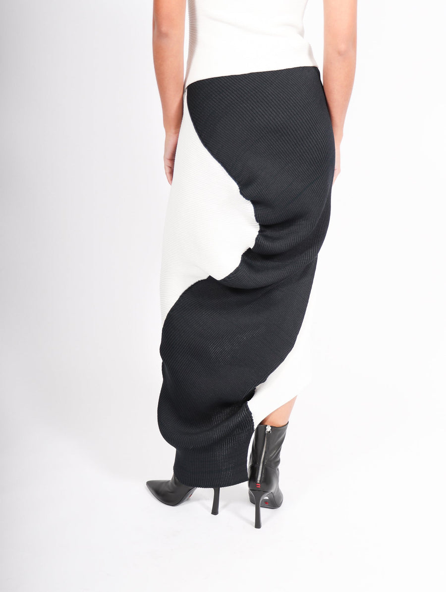 Aerate Skirt in Dark Navy & White by Issey Miyake-Idlewild