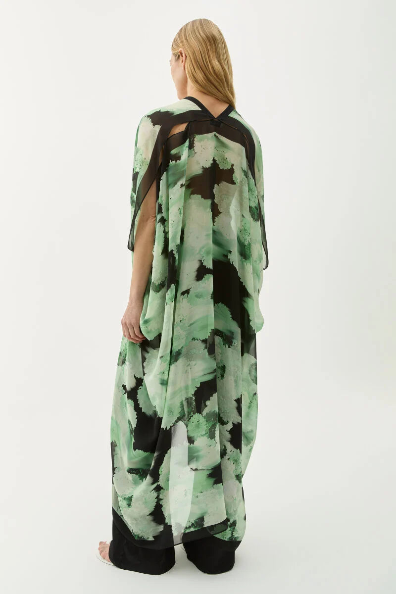 Agave Blurry Flower Caftan in Green by Rodebjer-Rodebjer-Idlewild