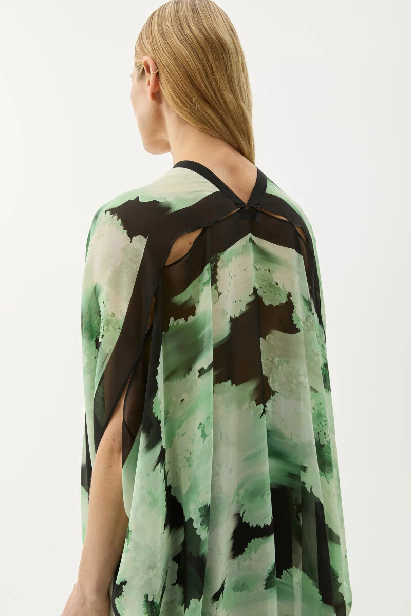 Agave Blurry Flower Caftan in Green by Rodebjer-Rodebjer-Idlewild