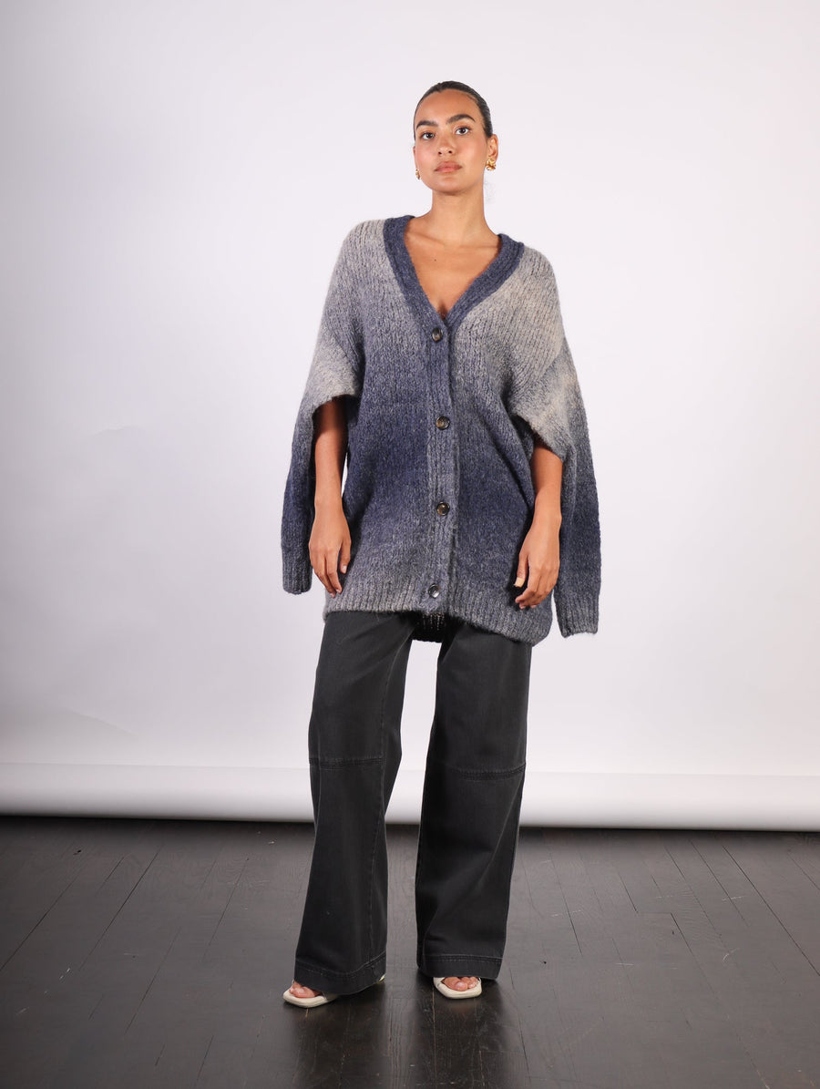 Alai Knitted Cardigan in Utility Blue by Rodebjer-Idlewild