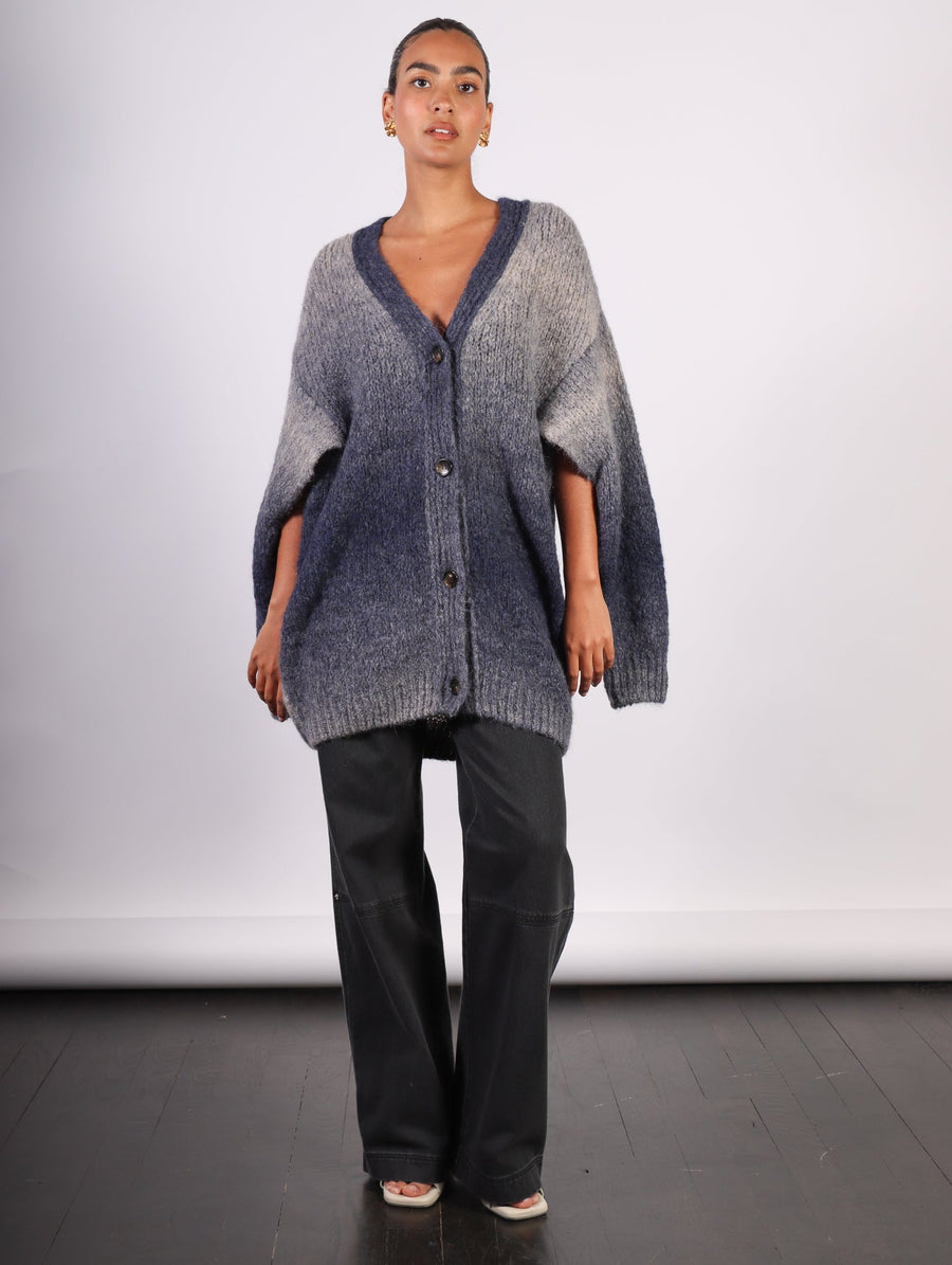 Alai Knitted Cardigan in Utility Blue by Rodebjer-Idlewild